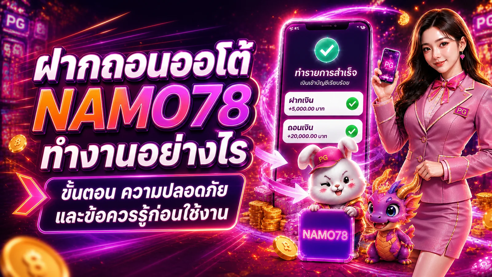 NAMO78 ฝากถอนออโต้ ขั้นตอนและความปลอดภัย